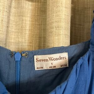 Blue puff sleeve mini dress